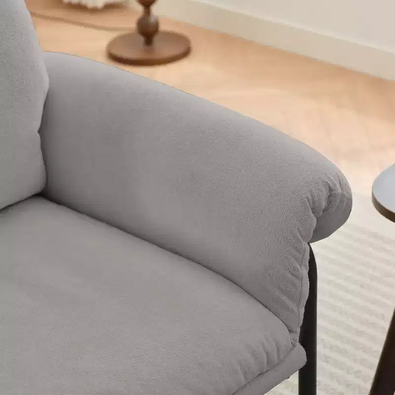 Fauteuil d'appoint en métal et peau de mouton pour chambre à coucher, hall d'accueil, salle de lecture, salon