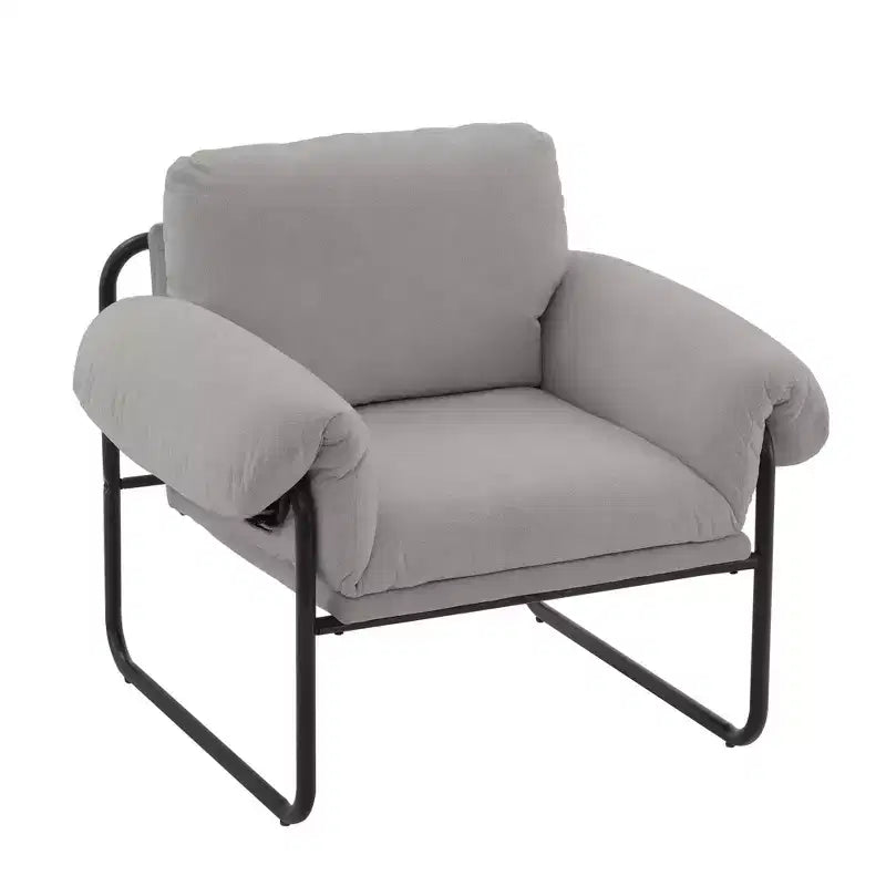Fauteuil d'appoint en métal et peau de mouton pour chambre à coucher, hall d'accueil, salle de lecture, salon