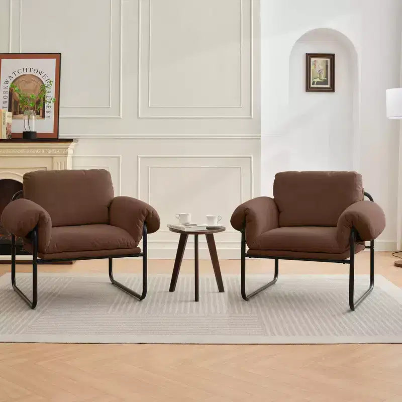 Fauteuil d'appoint en métal et peau de mouton pour chambre à coucher, hall d'accueil, salle de lecture, salon