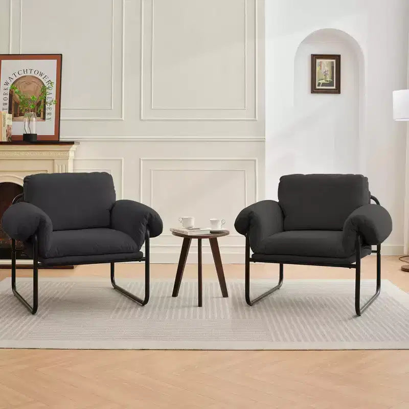 Fauteuil d'appoint en métal et peau de mouton pour chambre à coucher, hall d'accueil, salle de lecture, salon