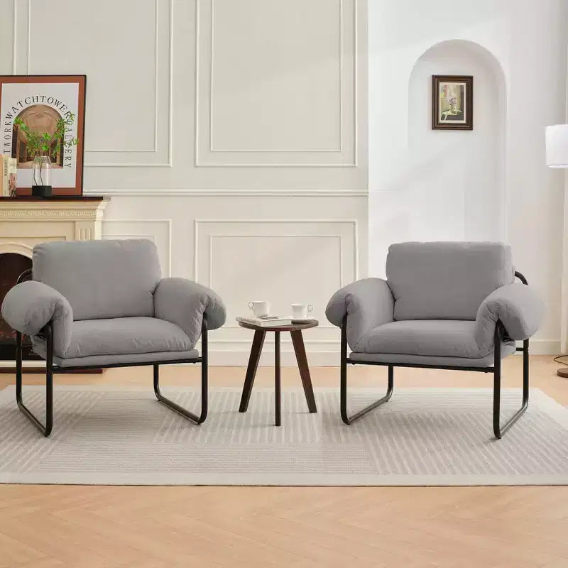 Fauteuil d'appoint en métal et peau de mouton pour chambre à coucher, hall d'accueil, salle de lecture, salon