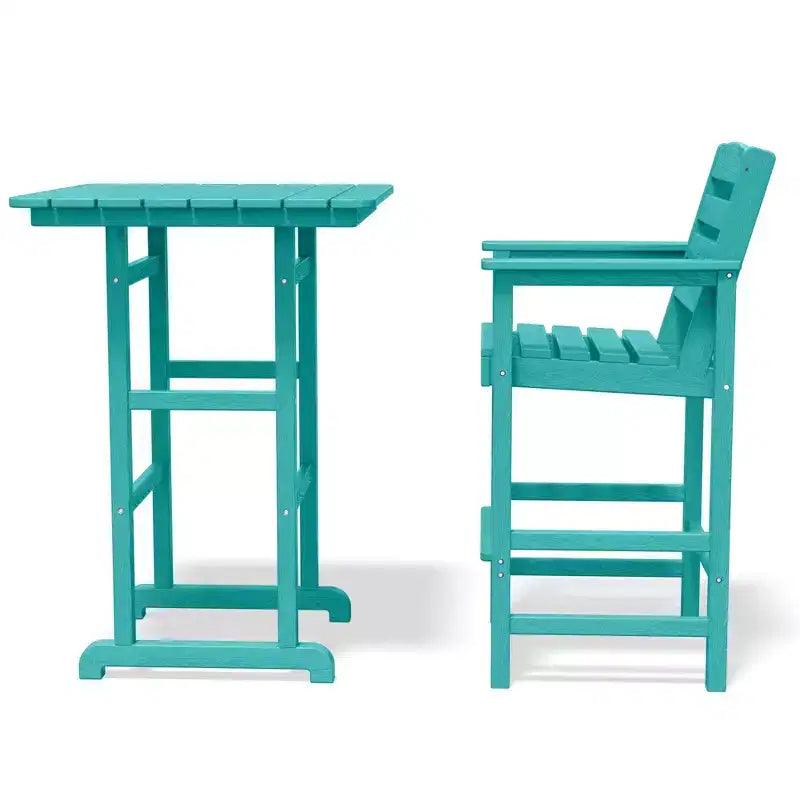Ensemble de bar de patio extérieur 3 pièces Hyleory en PEHD avec tabourets de bar
