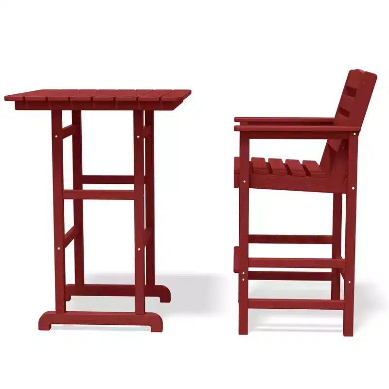 Ensemble de bar de patio extérieur 3 pièces Hyleory en PEHD avec tabourets de bar