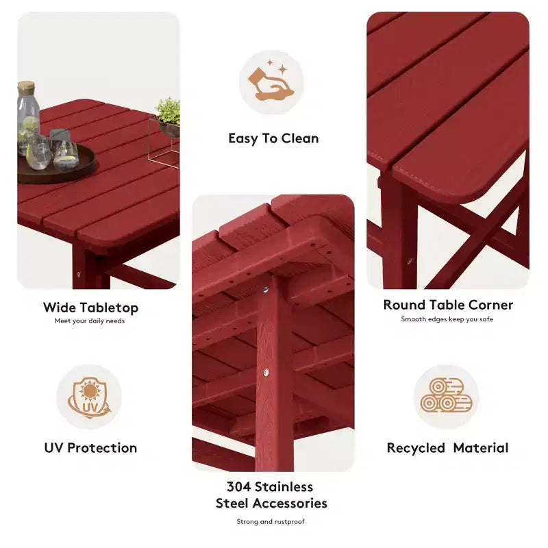 Ensemble de bar de patio extérieur 3 pièces Hyleory en PEHD avec tabourets de bar