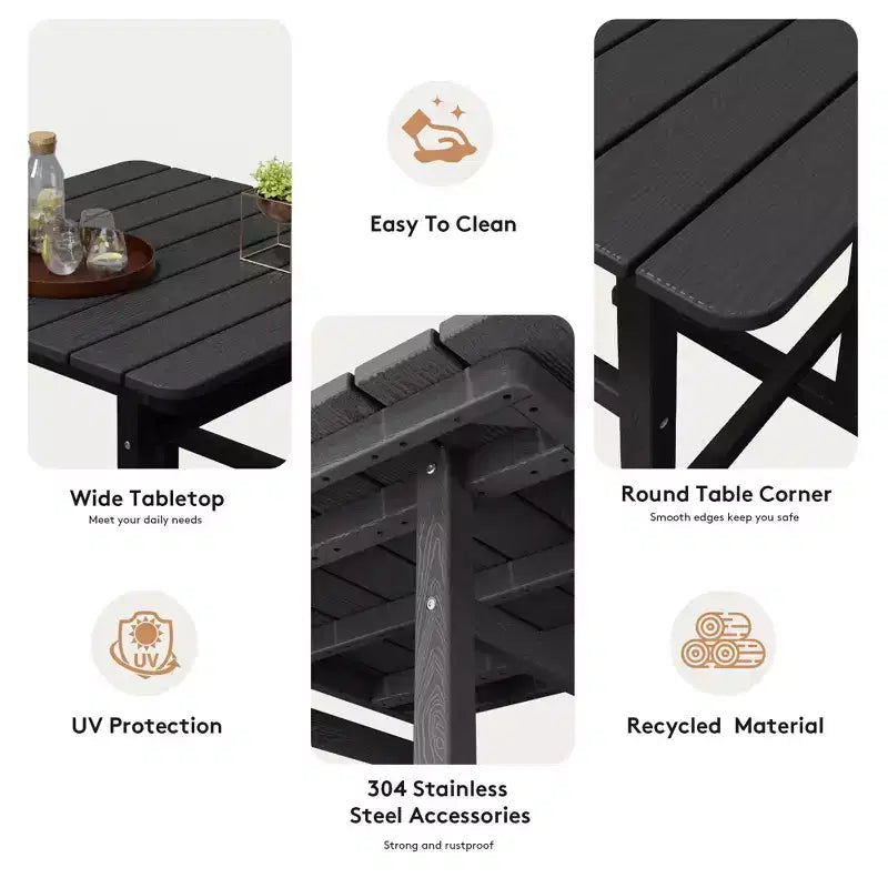 Ensemble de bar de patio extérieur 3 pièces Hyleory en PEHD avec tabourets de bar