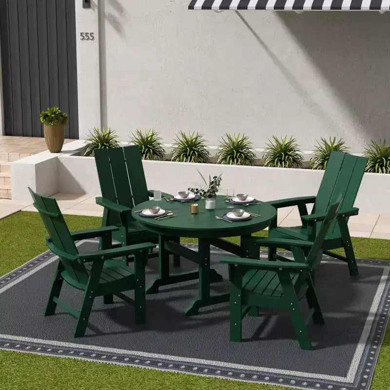 Ensemble de 5 pièces pour salle à manger d'extérieur WestinTrends : table ronde et chaises modernes avec accoudoirs