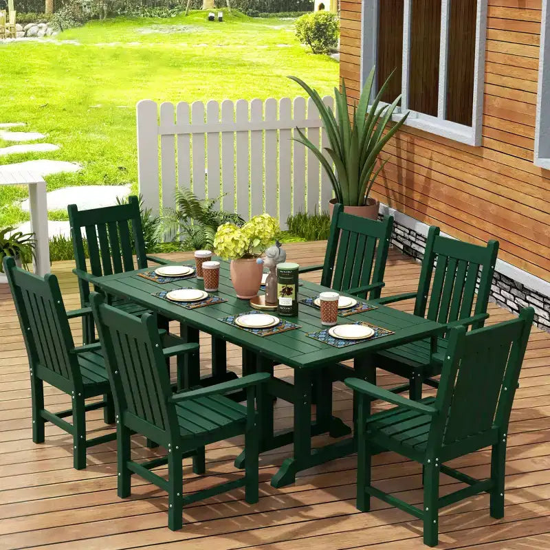 WestinTrends Ensemble repas de 7 pièces pour terrasse et jardin, table et fauteuils de jardin