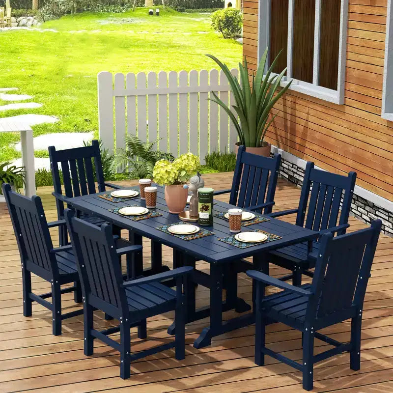 WestinTrends Ensemble repas de 7 pièces pour terrasse et jardin, table et fauteuils de jardin
