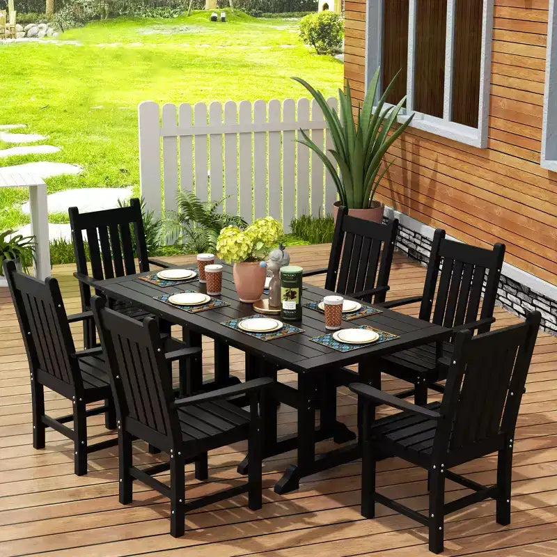 WestinTrends Ensemble repas de 7 pièces pour terrasse et jardin, table et fauteuils de jardin