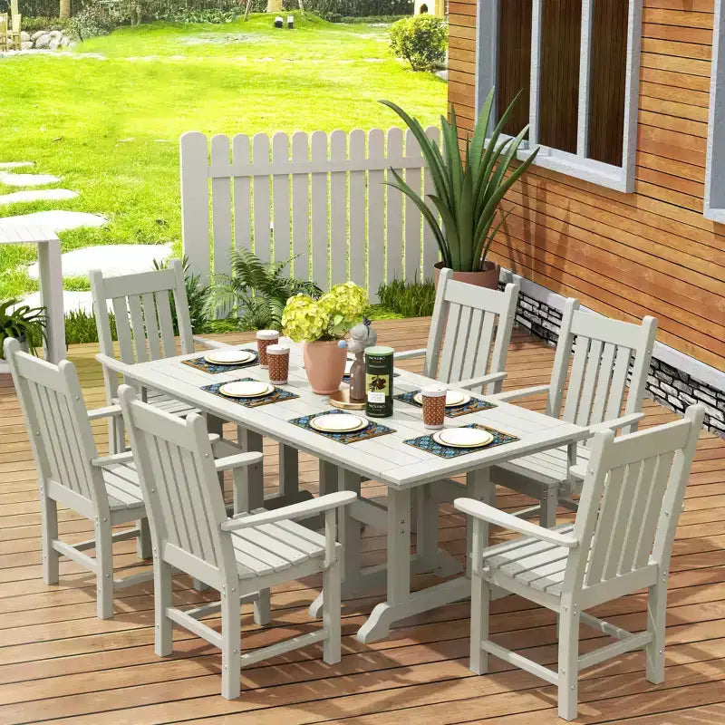 WestinTrends Ensemble repas de 7 pièces pour terrasse et jardin, table et fauteuils de jardin