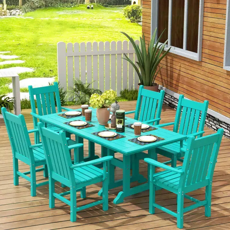 WestinTrends Ensemble repas de 7 pièces pour terrasse et jardin, table et fauteuils de jardin