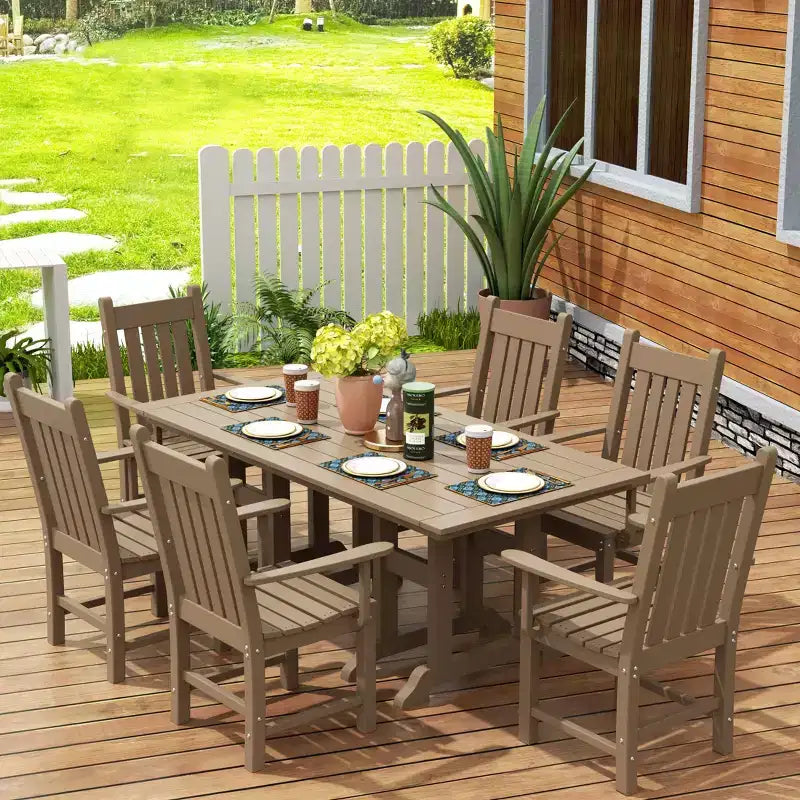 WestinTrends Ensemble repas de 7 pièces pour terrasse et jardin, table et fauteuils de jardin