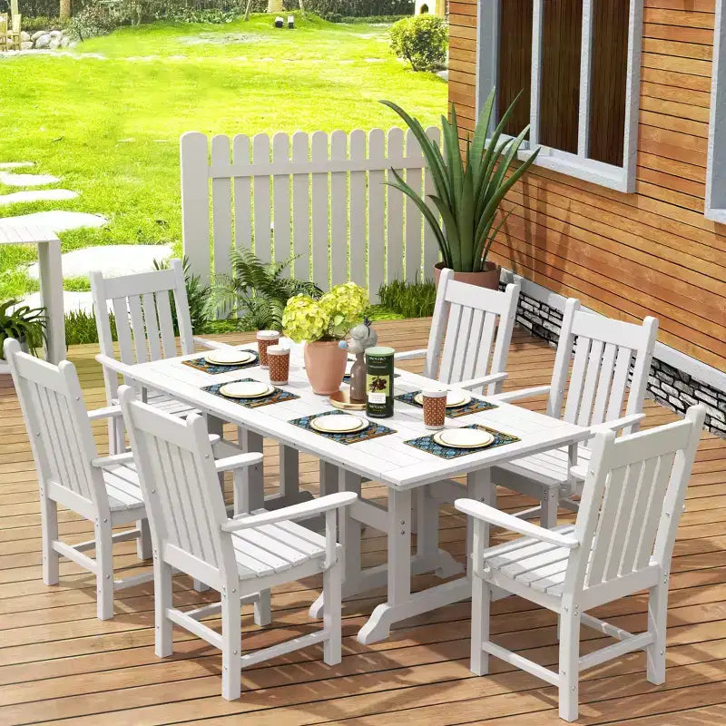 WestinTrends Ensemble repas de 7 pièces pour terrasse et jardin, table et fauteuils de jardin