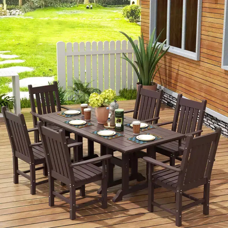 WestinTrends Ensemble repas de 7 pièces pour terrasse et jardin, table et fauteuils de jardin