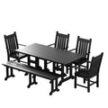 WestinTrends 6 Piece Outdoor Patio Dining Set Outdoor Table and Bench Armchair Set