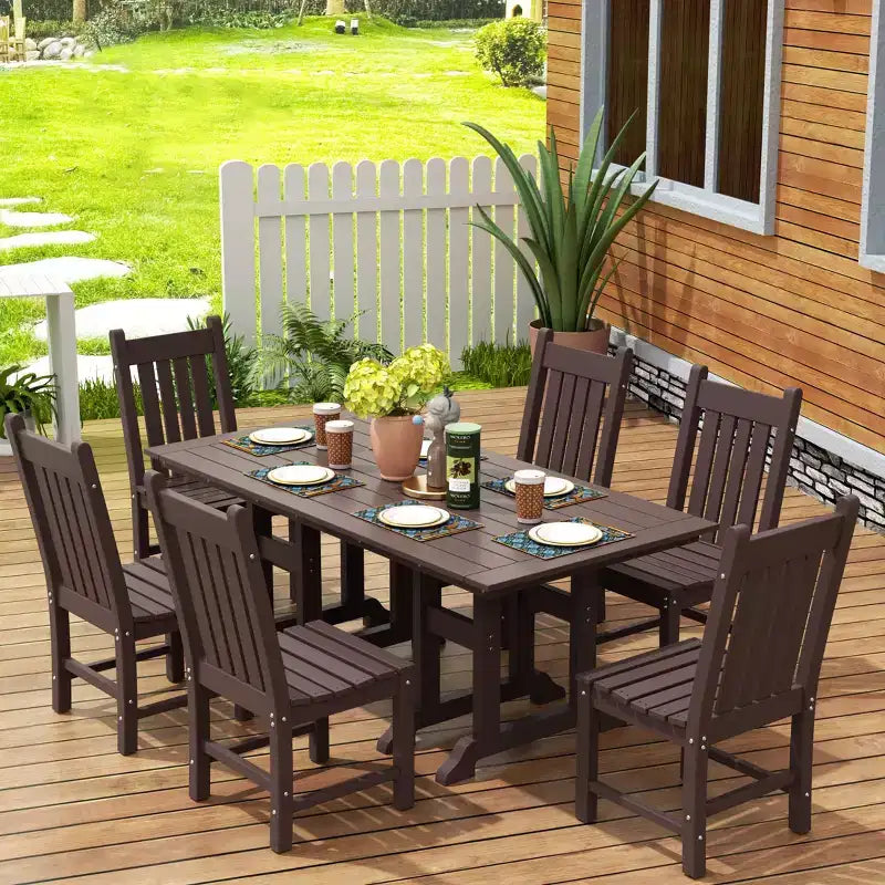 WestinTrends Ensemble de 7 pièces de salle à manger d'extérieur, table et chaises de patio