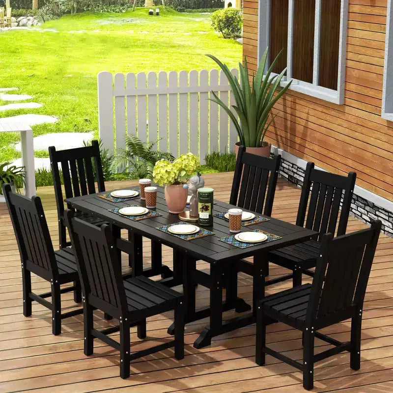 WestinTrends Ensemble de 7 pièces de salle à manger d'extérieur, table et chaises de patio