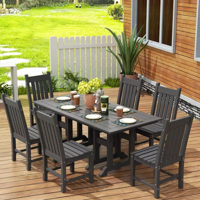 WestinTrends Ensemble de 7 pièces de salle à manger d'extérieur, table et chaises de patio