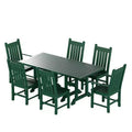 WestinTrends Malibu 7 Piece Outdoor Patio Dining Set Outdoor Dining Table with Dining Chair, Dark Green