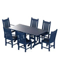 WestinTrends Malibu 7 Piece Outdoor Patio Dining Set Outdoor Dining Table with Dining Chair, Navy Blue