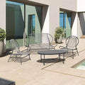 Hyleory 4-piece Outdoor Acapulco Dining Sets (Include One Oval Table and Three PE Rattan Chairs)