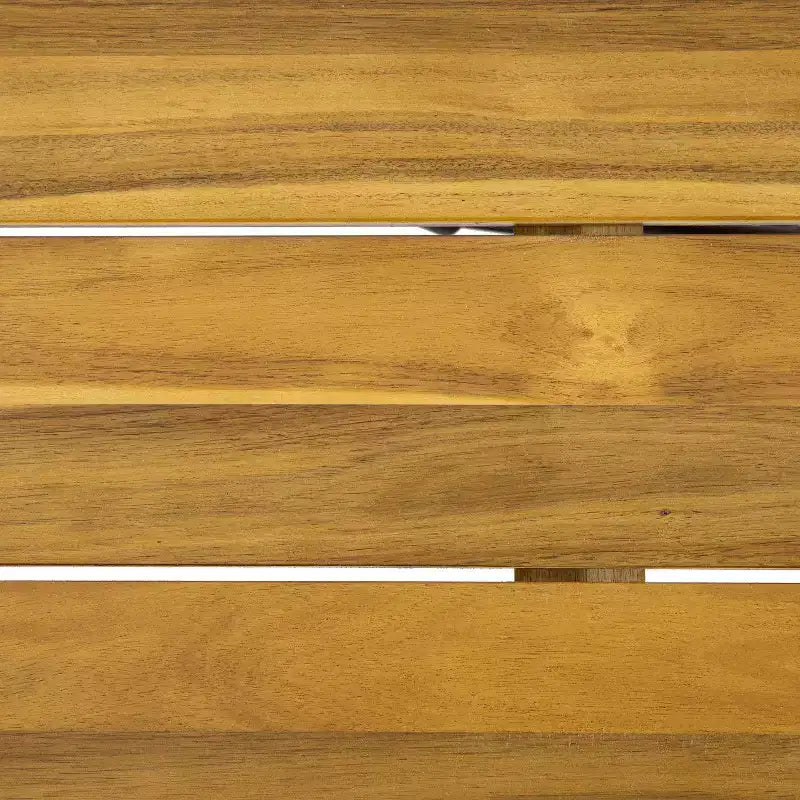GDFStudio Rosario Ensemble de Repas de Pique-nique Industriel Extérieur 3 Pièces en Bois d'Acacia, Teck/Métal Rustique