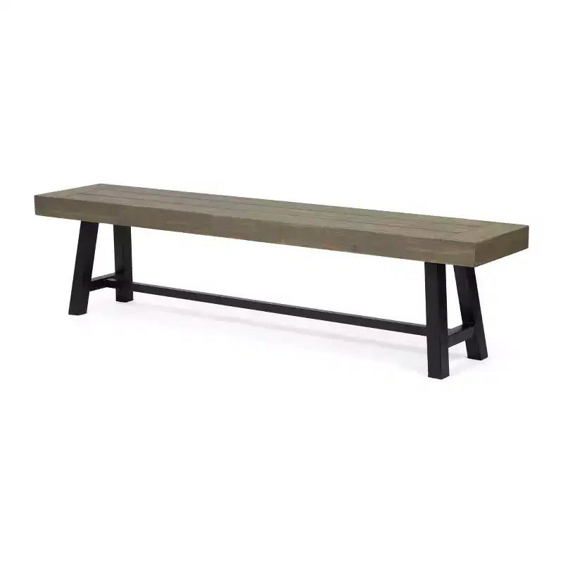 GDFStudio Ensemble de pique-nique chilien en bois d'acacia 3 pièces, gris/métal rustique
