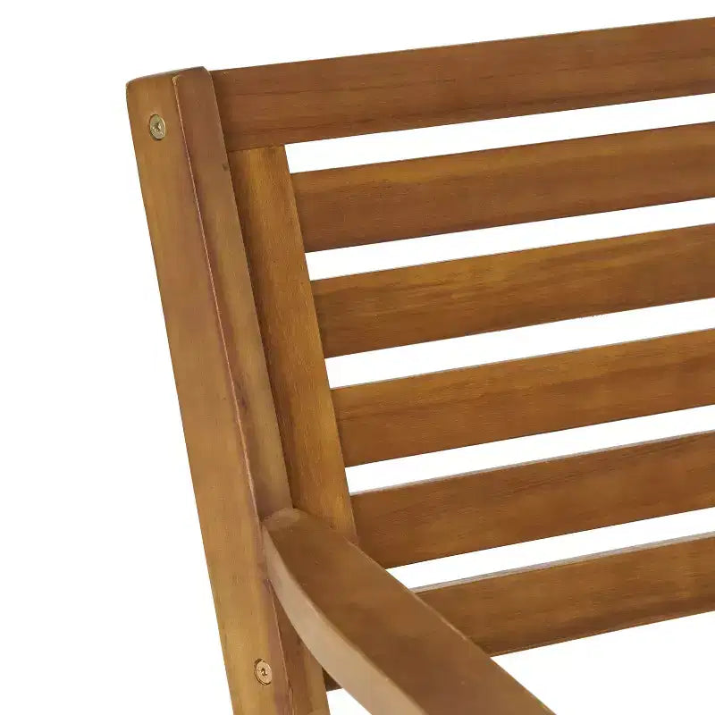 Ensemble de salle à manger d'extérieur 5 pièces GDFStudio Baia en bois d'acacia avec coussins, teck/crème