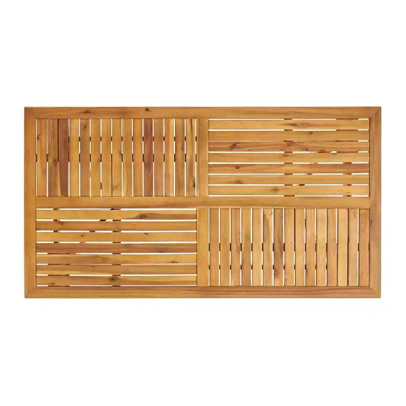 Ensemble de salle à manger d'extérieur 7 pièces GDFStudio Baia en bois d'acacia avec coussins, teck/crème