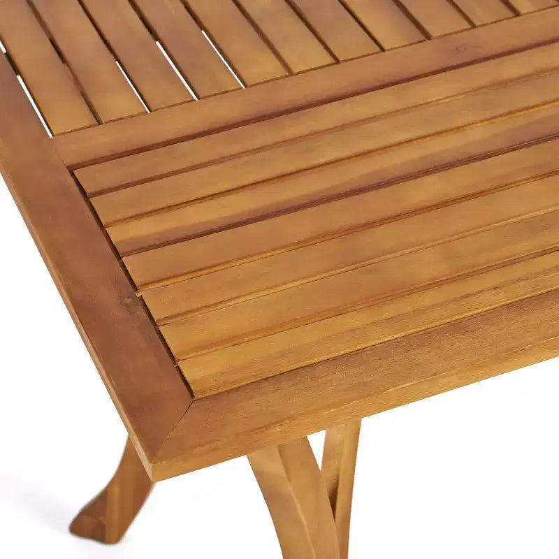Ensemble de salle à manger d'extérieur 7 pièces GDFStudio Baia en bois d'acacia avec coussins, teck/crème