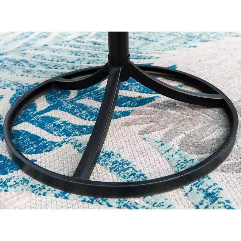 Captiva Designs – Ensemble de salle à manger 9 pièces d'extérieur, table carrée en métal à lattes et chaises pivotantes rembourrées en toile de Captiva Designs