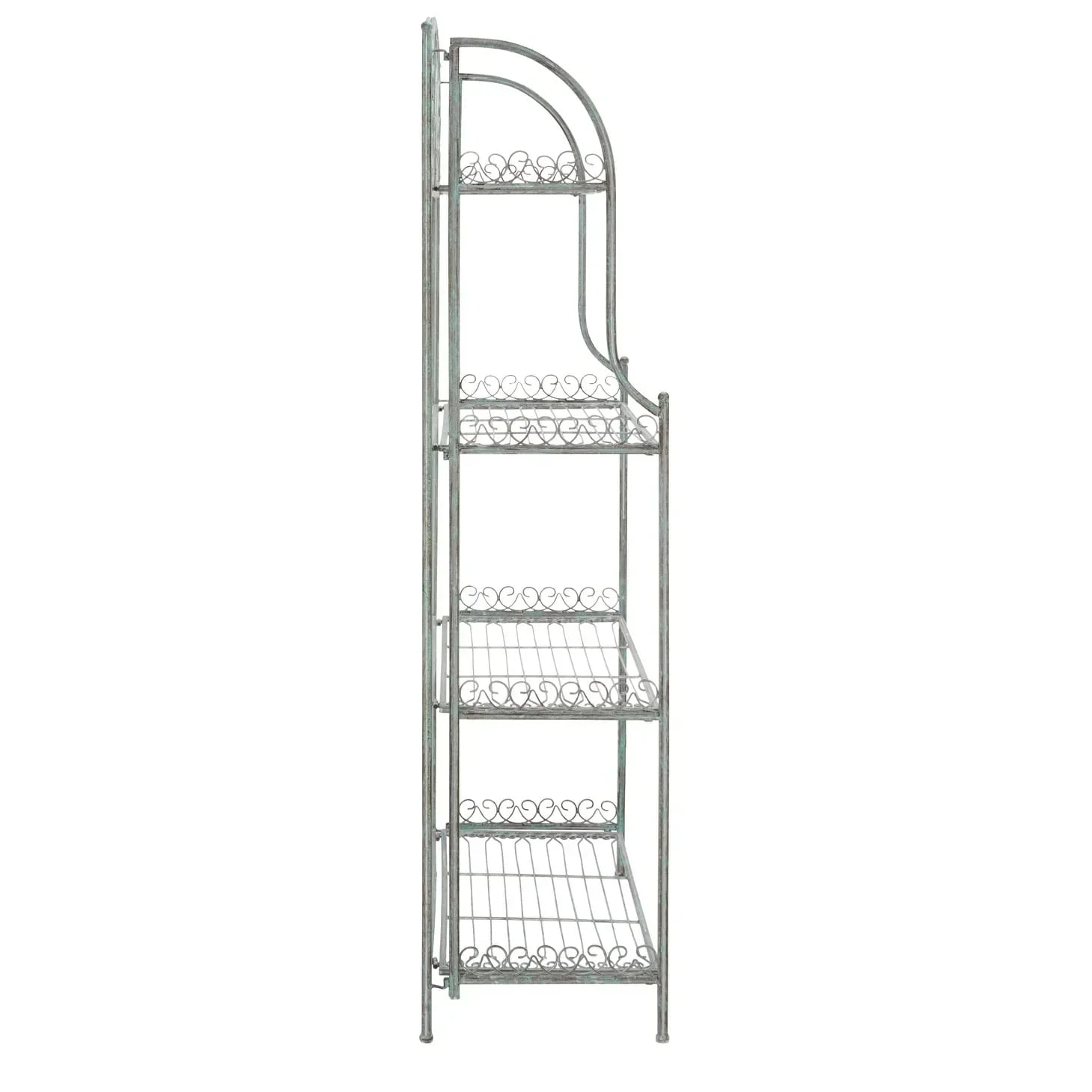 SAFAVIEH Bryn Étagère de boulanger d'extérieur victorienne en fer forgé à 4 niveaux - 63,5 cm l x 38,1 cm P x 160 cm H - 25L x 15P x 63H
